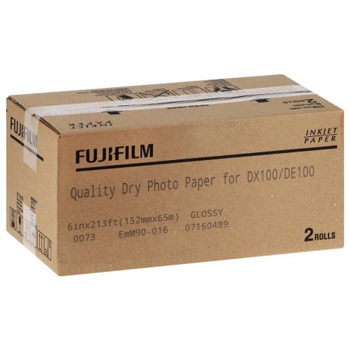 FUJI - Papier jet d'encre Papier brillant 250g pour Frontier DX100 / DE100 - 152mm x 65m - Marqué au dos - 2 rouleaux