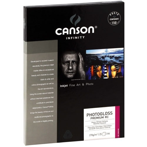 Papier jet d'encre CANSON CANSON Infinity Photogloss Premium RC extra blanc 270g - A4 - 25 feuilles