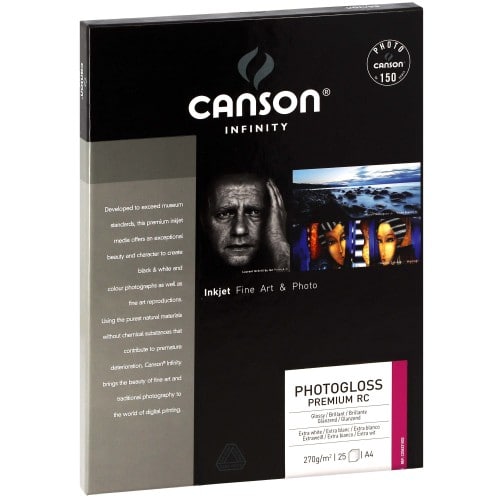 CANSON - Papier jet d'encre Infinity Photogloss Premium RC extra blanc 270g - A4 (21x29,7cm) - 25 feuilles