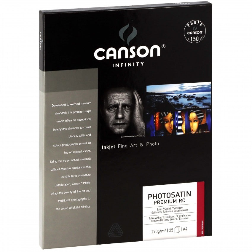 Papier jet d'encre CANSON CANSON Infinity Photosatin Premium RC extra blanc 270g - A4 - 25 feuilles