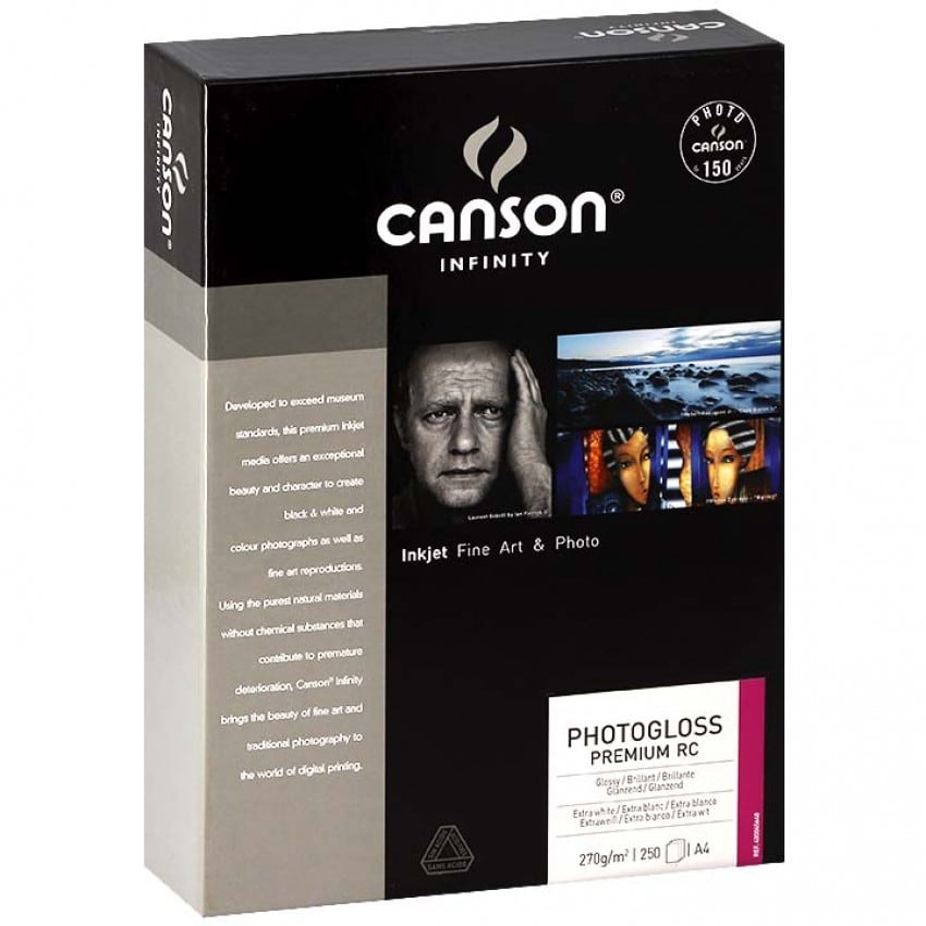 Papier jet d'encre CANSON CANSON Infinity Photogloss Premium RC extra blanc 270g - A4 - 250 feuilles