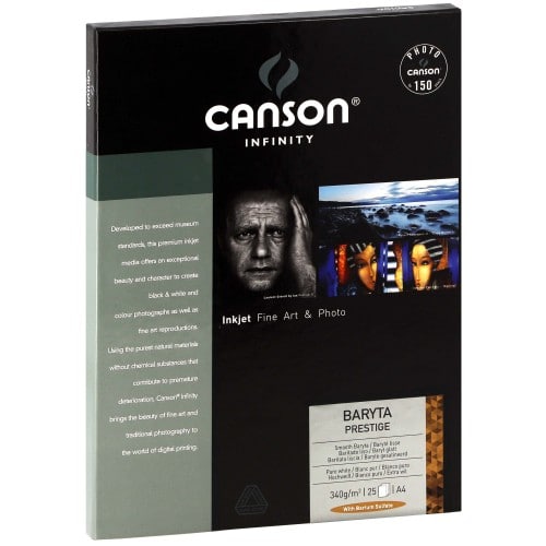 CANSON - Papier jet d'encre Infinity Baryta Prestige brillant blanc 340g - A4 (21x29,7cm) - 25 feuilles