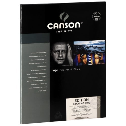 CANSON - Papier jet d'encre Infinity Edition Etching Rag mat blanc 310g - A3+ (32,9x48,3cm) - 25 feuilles