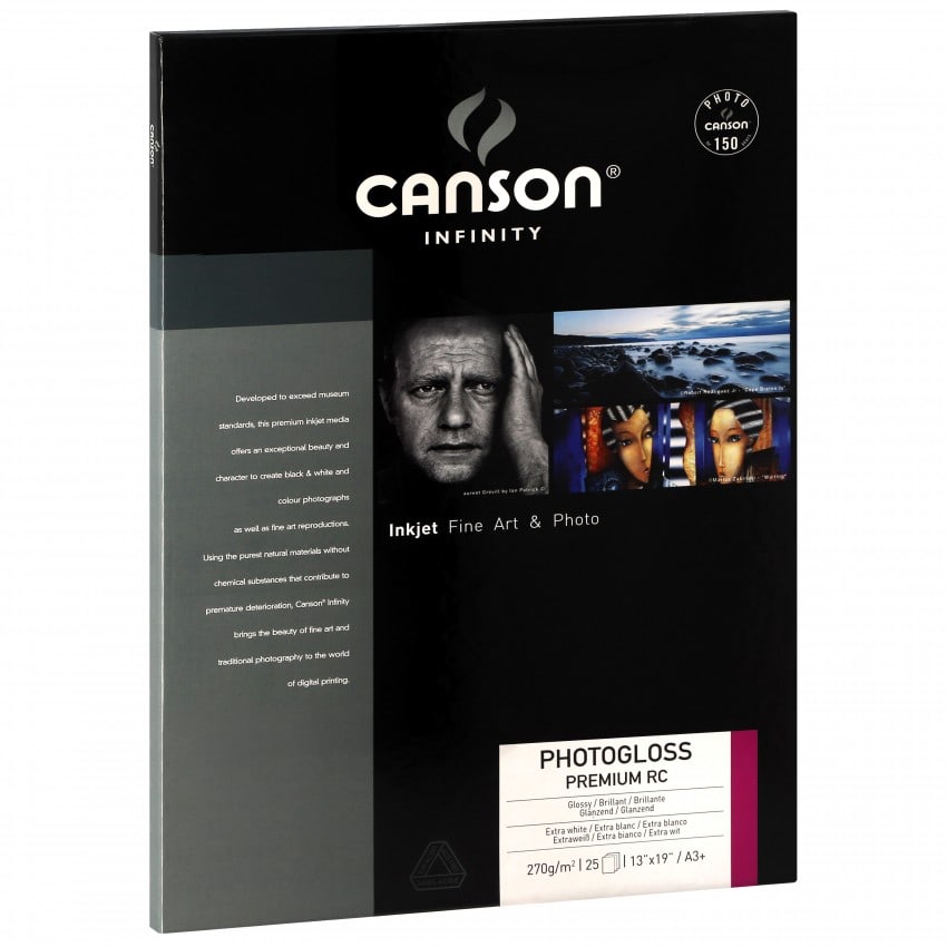 Papier jet d'encre CANSON CANSON Infinity Photogloss Premium RC  extra blanc - 270g  - A3+ - 25 feuilles