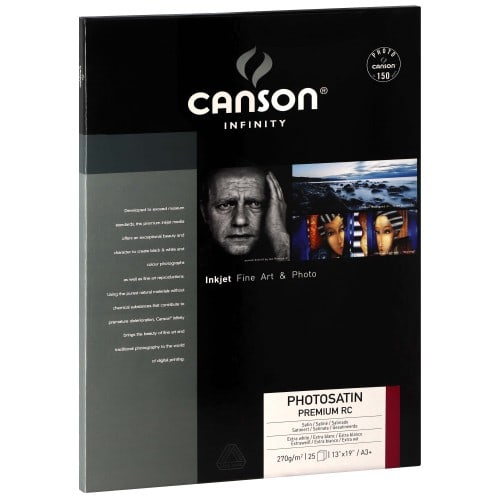 CANSON - Papier jet d'encre Infinity Photosatin Premium RC extra blanc 270g - A3+ (32,9x48,3cm) - 25 feuilles