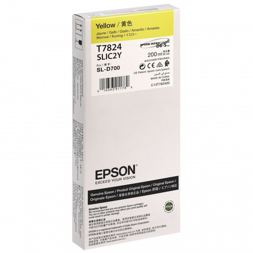 Cartouche d'encre EPSON C13T782400 - Jaune - Pour D700/D7