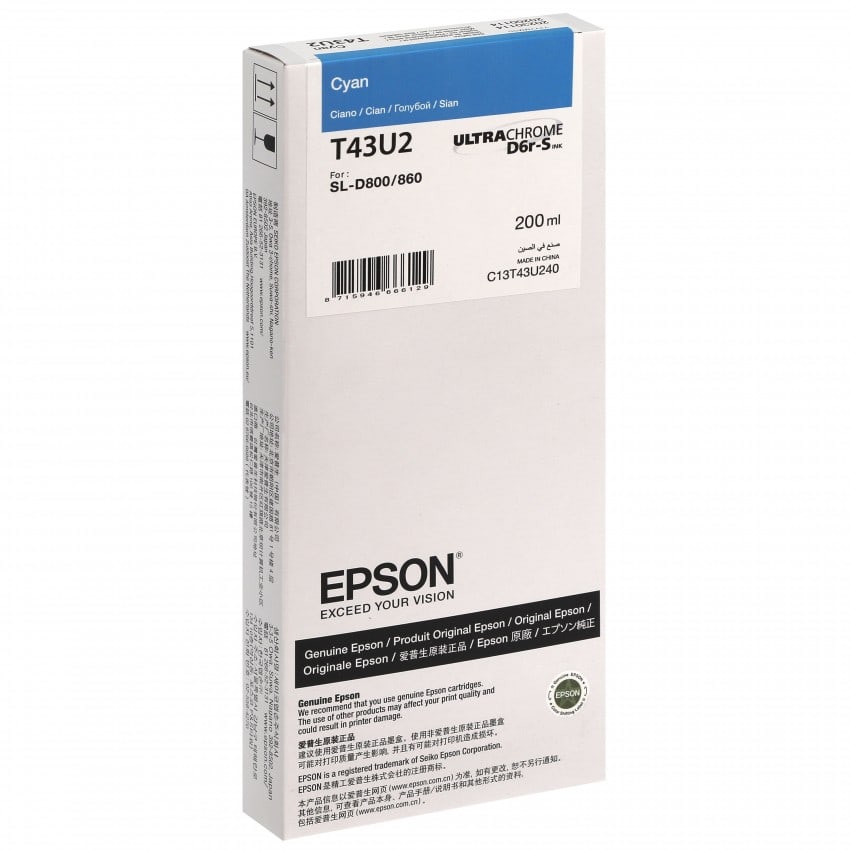 Epson SureLab encre cyan pour D800 (réf C13T43U240)