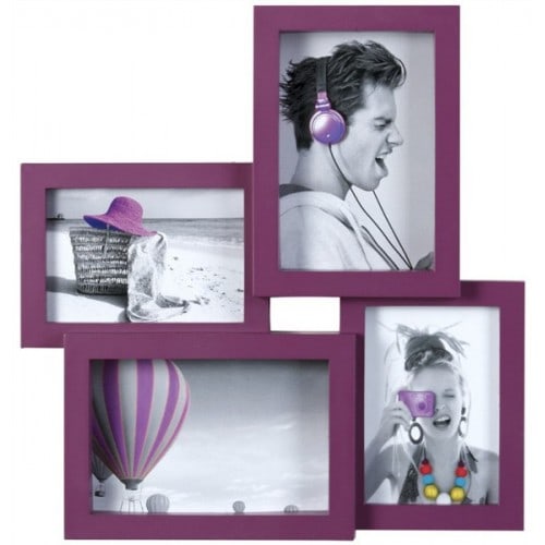 Cadre photo BRIO Pep's - Multivues PVC violet pour 4 photos (dont 2 en 10x15)