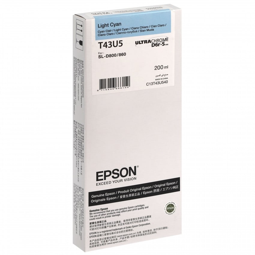 Epson SureLab encre cyan clair pour D800 (réf C13T43U540)