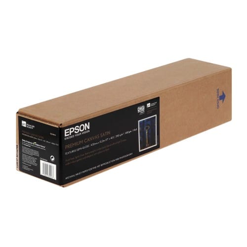 Toile canvas jet d'encre EPSON Premier toile Polycoton satin 350g - 17" (43,2cm) - 12,2m