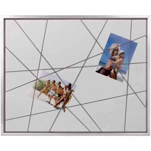 BRIO - Cadre photo pêle-mêle Détroit Elastique PVC noir - fond argenté 40x50cm