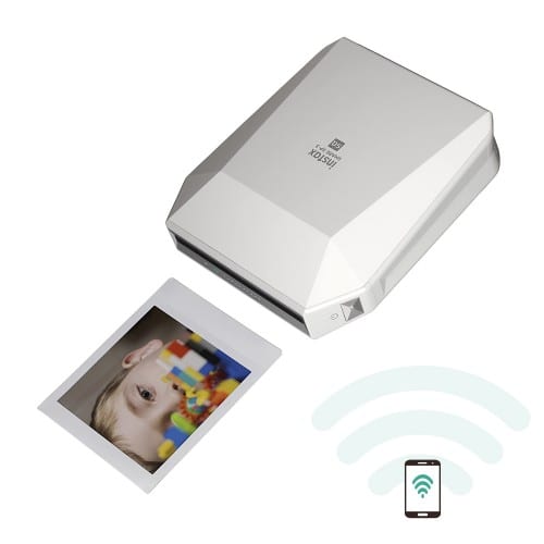 Imprimante photo instantanée FUJI Instax Share SP3 Blanche pour Smartphones - Tirages 6,2x6,2cm - Dim. 116x44,4x130,5mm - 312g (