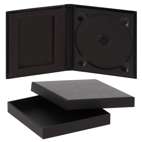 DEKNUDT - Boîte de rangement pour DVD & photos en simili cuir noir