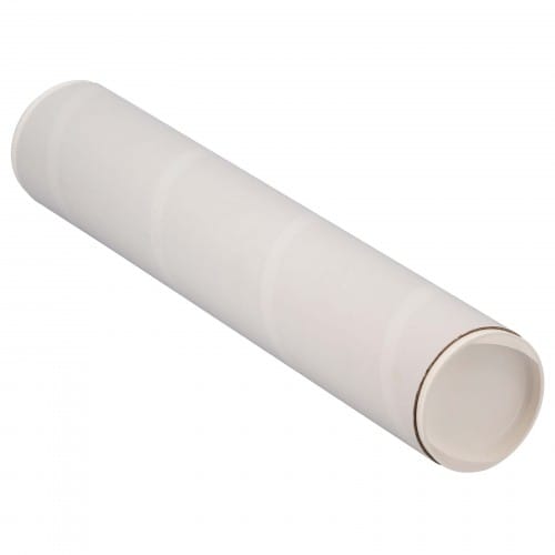 MB TECH - Tube carton pour poster Longueur utile 130cm / Diamètre intérieur 9cm - 2 bouchons plastiques blancs inclus