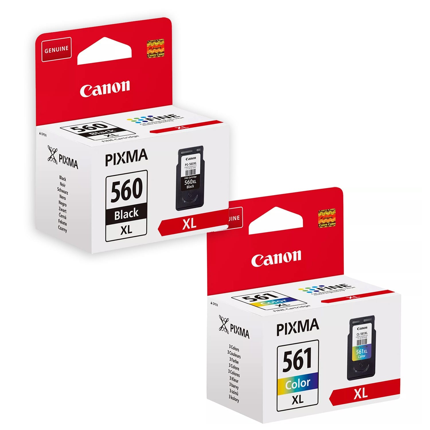 cartouches d'encre iColor pour Canon (PG560XL, CL561XL), bk, c, m, y - PEARL