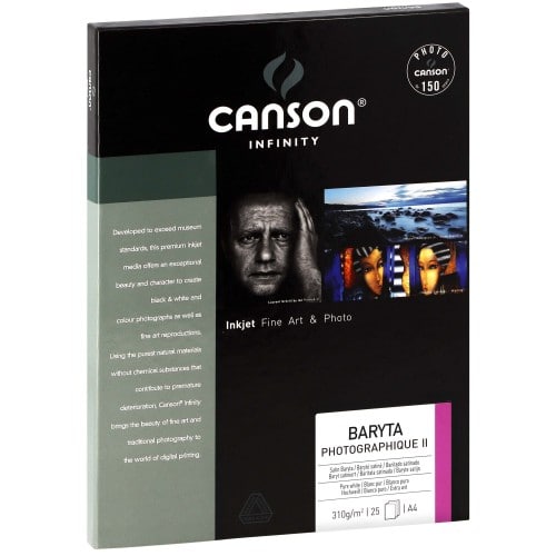 CANSON - Papier jet d'encre Infinity Baryta Photographique satiné blanc 310g - A4 (21 x 29,7cm) - 25 feuilles