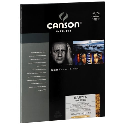 CANSON - Papier jet d'encre Infinity Baryta Prestige brillant blanc 340g - A2 (42x59,4cm) - 25 feuilles