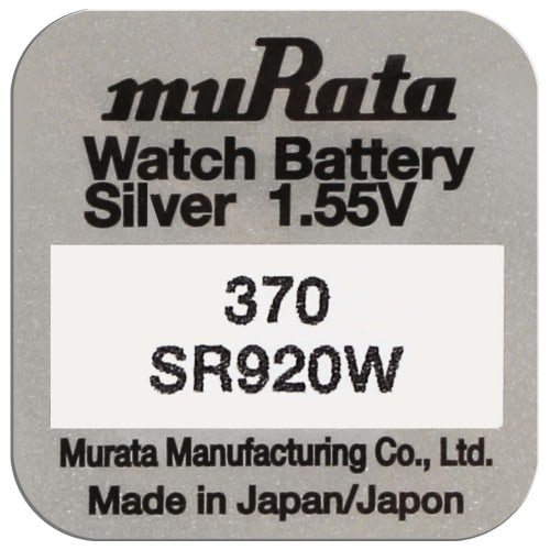MURATA - Pile de montre 370 (SR920W) - Oxyde d'argent sans mercure - Tension 1.55 V
