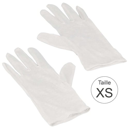 Gant MB TECH blanc 100% coton naturel - Haute qualité - Taille XS (7,5) - La paire