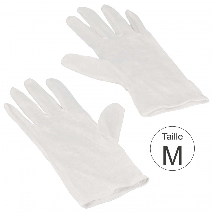 Gant MB TECH blanc 100% coton naturel - Haute qualité - Taille M (8,5) - La paire