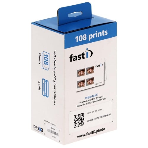 FastID - Papier thermique identité pour FAST-ID - Carton de 108 tirages 10x15cm (Pour matériel ancienne génération)