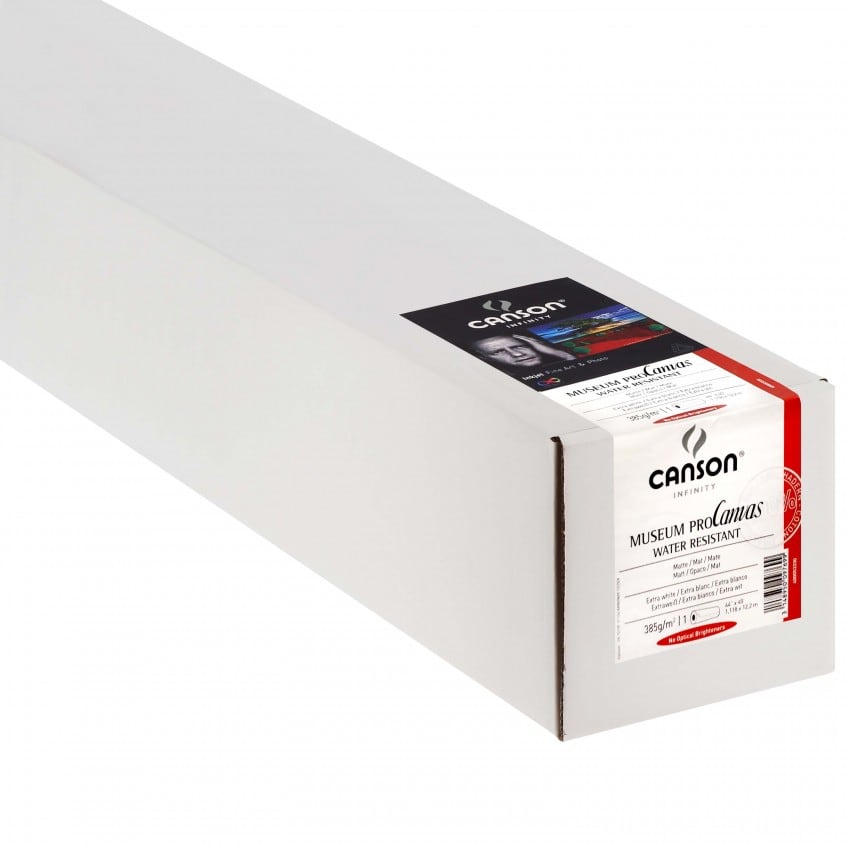 Toile canvas jet d'encre CANSON Infinity Muséum ProCanvas Water Résistant 100% Coton mat 385g - 44" (111,8cm) - 12,2m