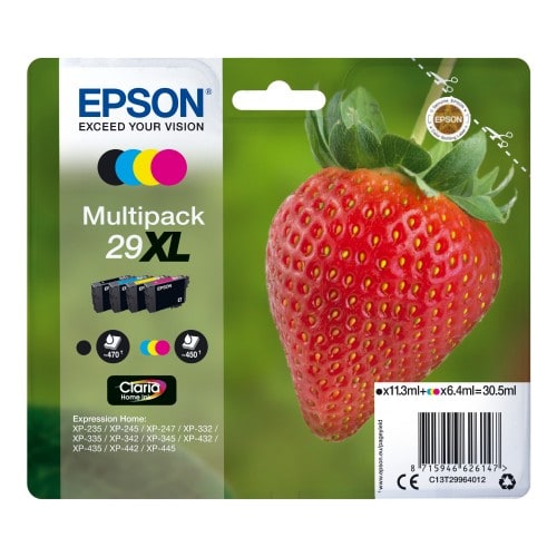 EPSON - Cartouche d'encre T299640 Fraise n°29XL - Multipack noire/cyan/magenta/jaune