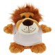 Peluche TECHNOTAPE "Lion" + T-shirt blanc 100% polyester - Certifiée conforme aux normes de sécurité européenne - Hauteur 21cm