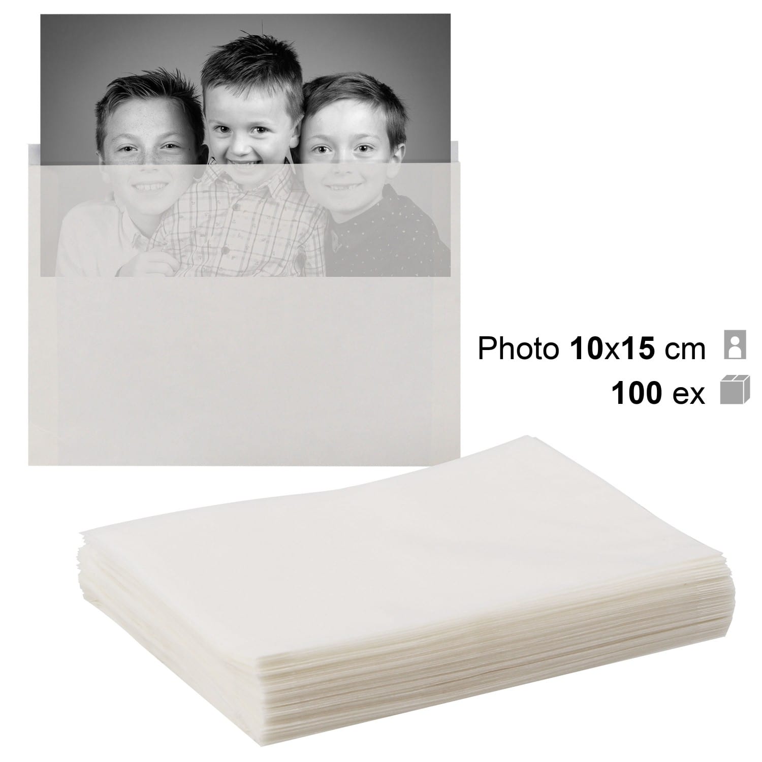 MB TECH - Pochette de livraison Combi 10x15 - 4 SAISONS - Carton de 500 -  sans soufflet - sans porte-négatifs - 150 grammes