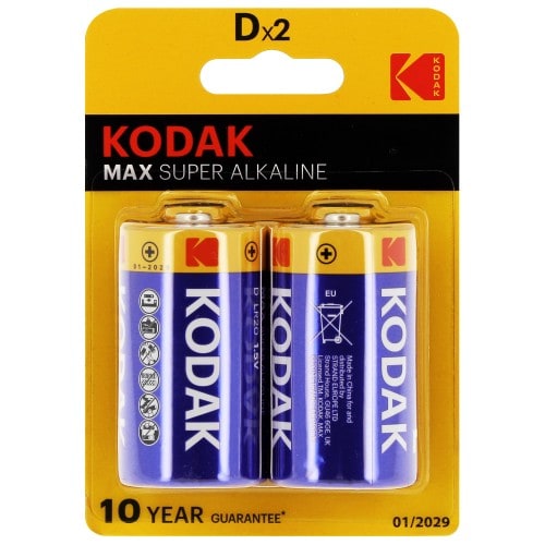 KODAK - Pile alcaline LR20 KD2 AM1 1,5V MAX Blister de 2 piles
