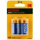 Pile alcaline LR14 KC2 AM2 1,5V KODAK MAX Blister de 2 piles