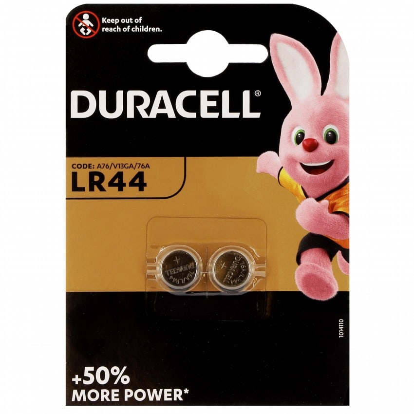 Pile alcaline LR44 A76 1,5V DURACELL Blister de 2 piles