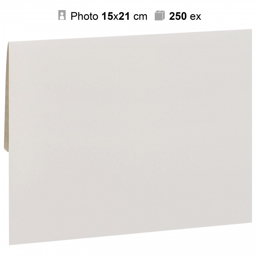 Pochette agrandissement MB TECH 17x23cm Blanche pour photo 15x21cm - Carton de 250