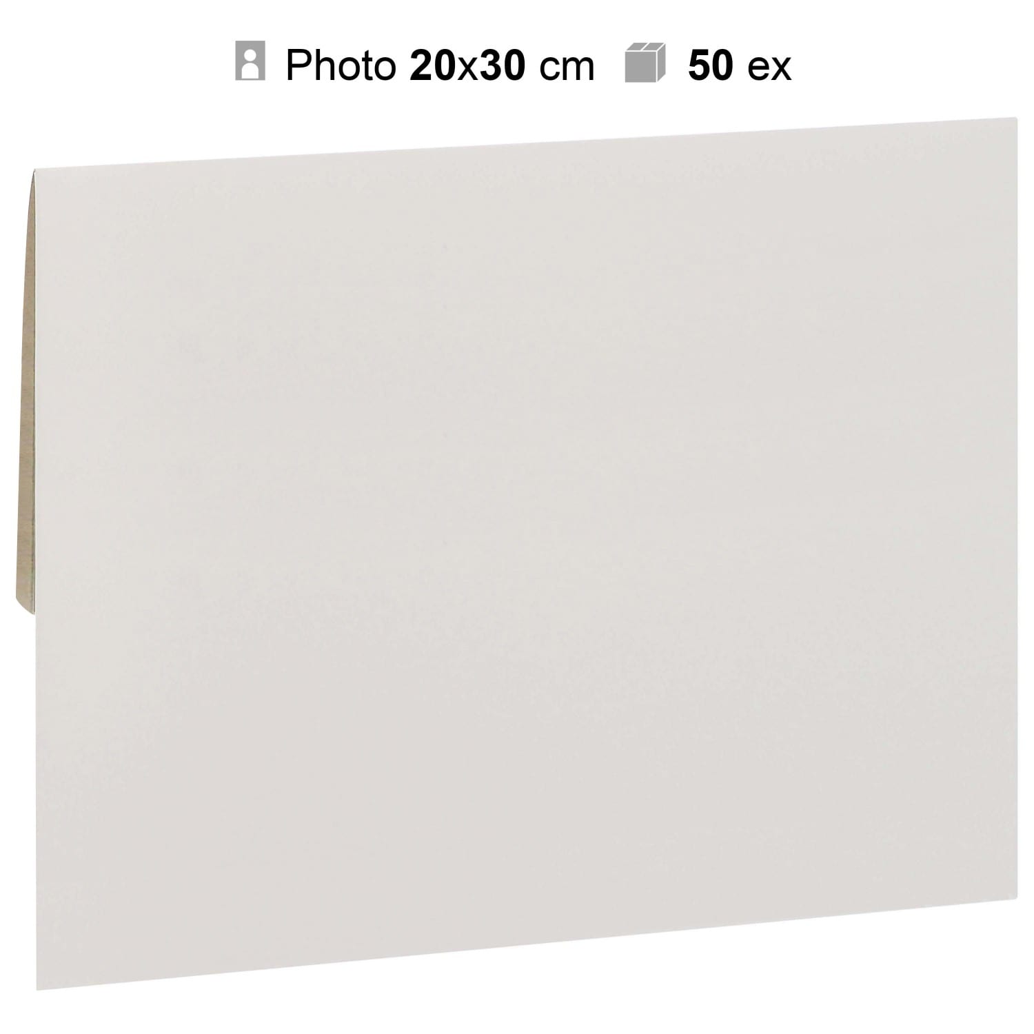 Pochette agrandissement MB TECH 22x32cm Blanche pour photo 20x30cm - Carton  de 50