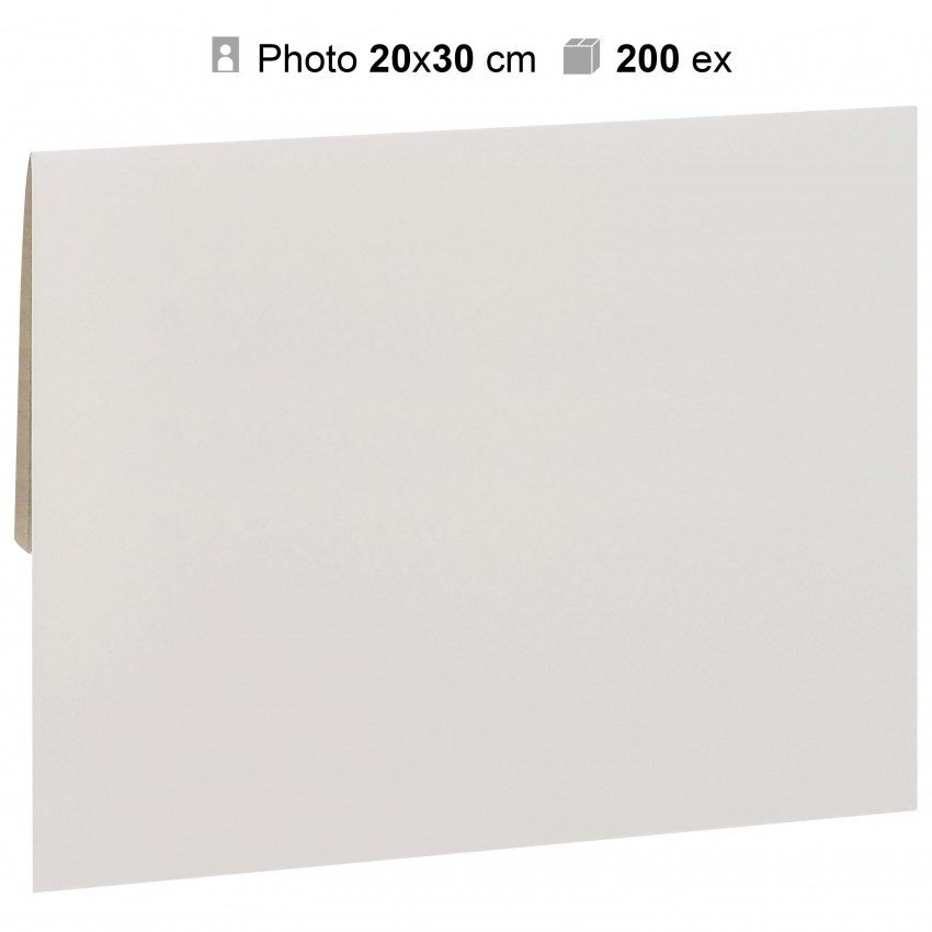 Pochette agrandissement MB TECH 22x32cm Blanche pour photo 20x30cm - Carton de 200