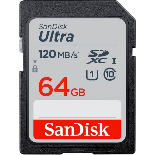 SANDISK - Carte mémoire SD XC Ultra Classe 10 (120Mo/s 533x) - 64GB