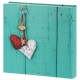 traditionnel RUSTICO LOVE KEY - 100 pages blanches - 400 photos - Couverture Bleue Turquoise 30x30cm