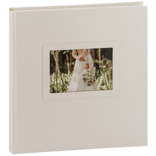 GOLDBUCH - Album photo traditionnel Mariage HEARTBEAT - 60 pages blanches + feuillets cristal - 240 photos - Couverture Blanche 30x31cm + fenêtre