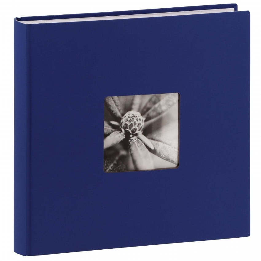 traditionnel JUMBO FINE ART - 100 pages blanches + feuillets cristal - 400 photos - Couverture Bleue 30x30cm