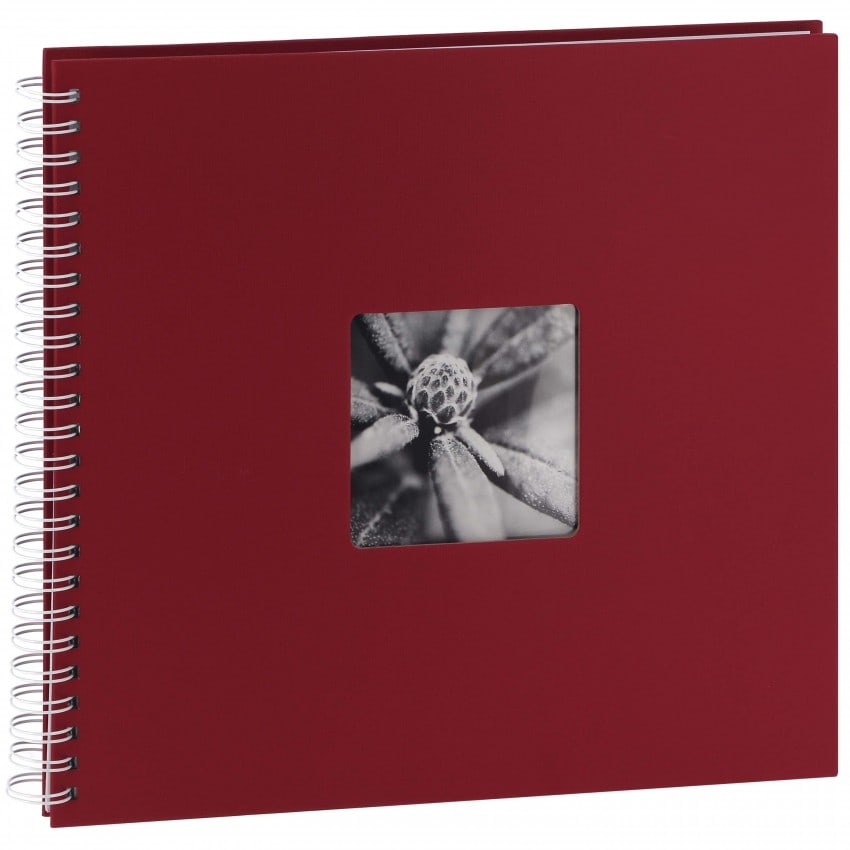 traditionnel JUMBO FINE ART - 50 pages blanches + feuillet cristal - 300 photos - Couverture Bordeaux 36x32cm