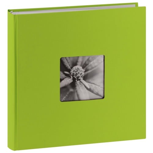 HAMA - Album photo traditionnel FINE ART JUMBO - 100 pages blanches + feuillets cristal - 400 photos - Couverture Verte Kiwi 30x30cm + fenêtre