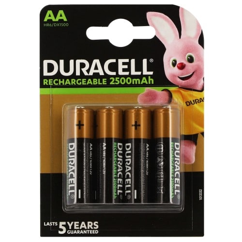 DURACELL - Piles rechargeables Stay Charged LR6 (AA) NiMH 2500mAh Blister de 4 piles