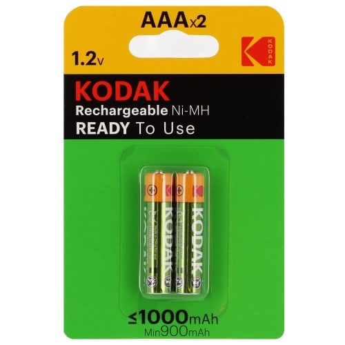 KODAK - Piles rechargeables LR03 (AAA) NiMH 1000mAh Blister de 2 piles