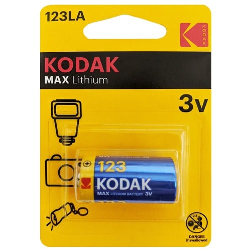 KODAK - Pile lithium CR123A CR17345 3V ULTRA Blister d'1 pile