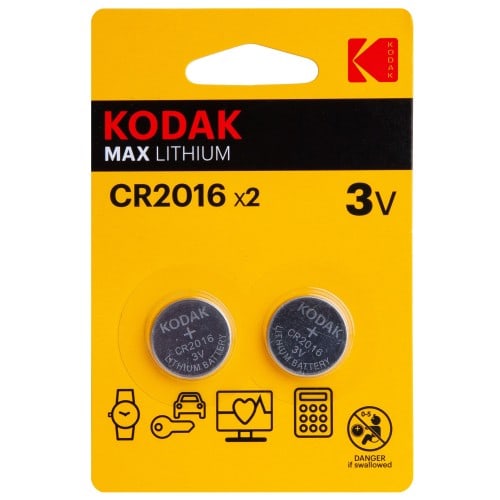 KODAK - Pile lithium CR2016 3V ULTRA Blister de 2 piles