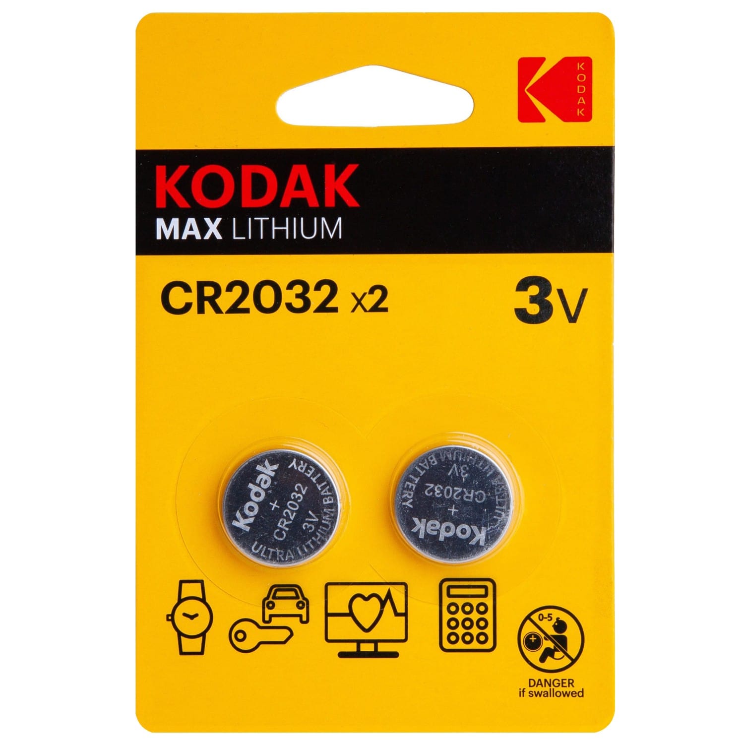 Pile Bouton Kodak Ultra CR2016 Lithium 3V