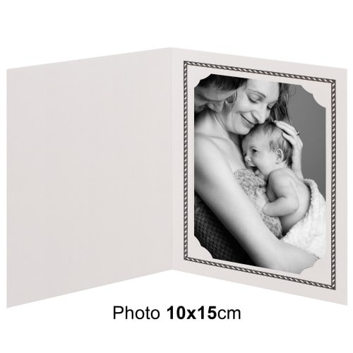 Chemise photo Chemise pour photo 10x15cm Collection OPUS : Liseré noir 2 volets Lot de 100