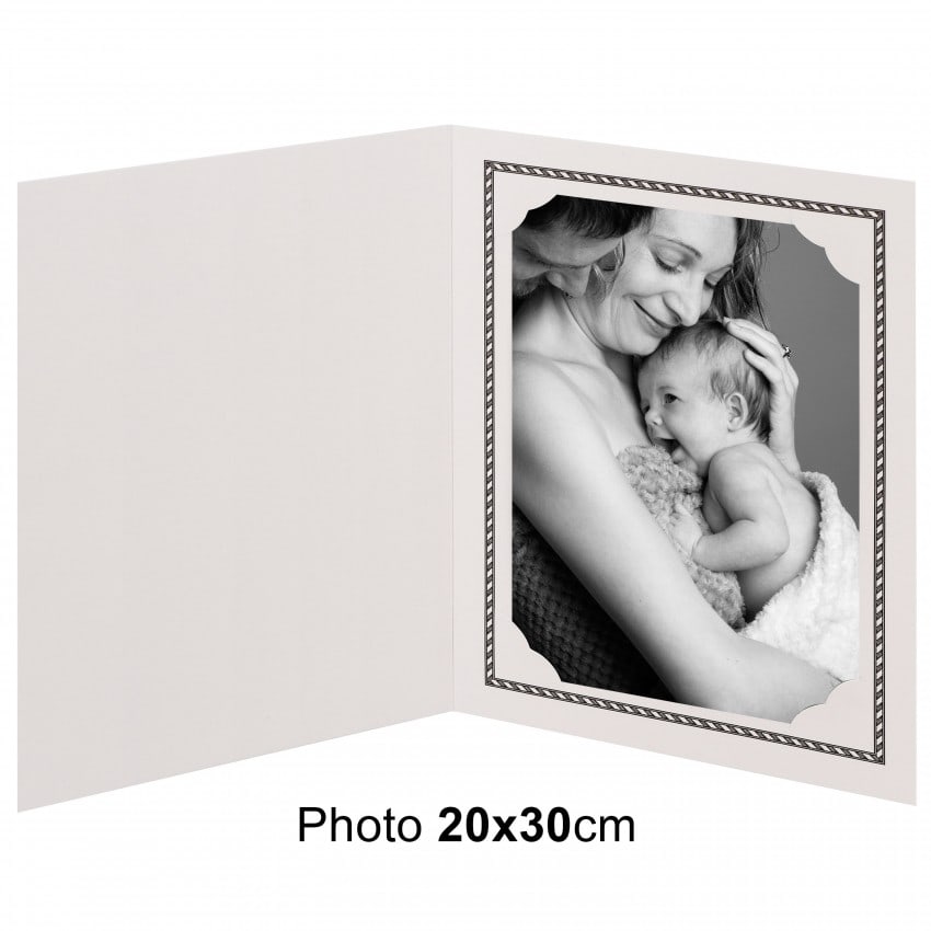 Chemise photo MB TECH Chemise pour photo 20x30cm Collection OPUS : Liseré noir 2 volets Lot de 100