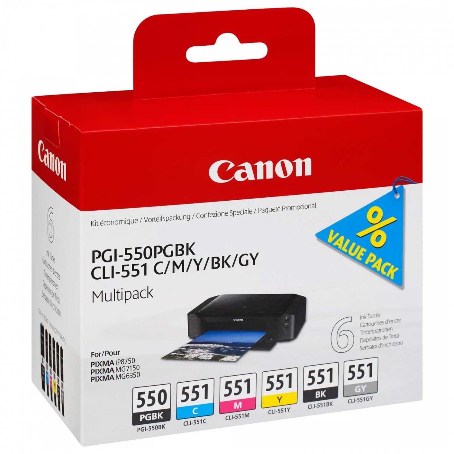 Pack 2 Cartouches d'encre Noir et Couleur pour imprimante Canon