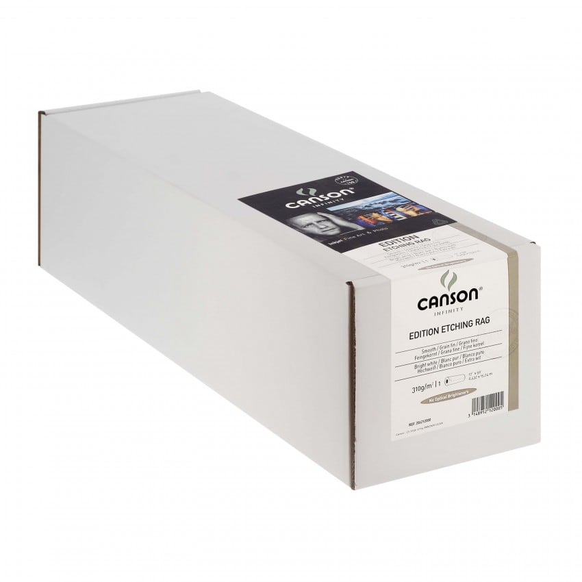 Papier jet d'encre CANSON Infinity Edition Etching Rag blanc mat 310g - 17" (43,2cm) - 15,24m